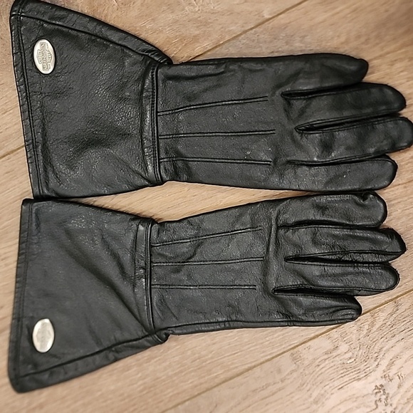 Harley-Davidson Gloves Black Leather Padded Motorcycle Riding Ladies Size Small - Picture 3 of 12